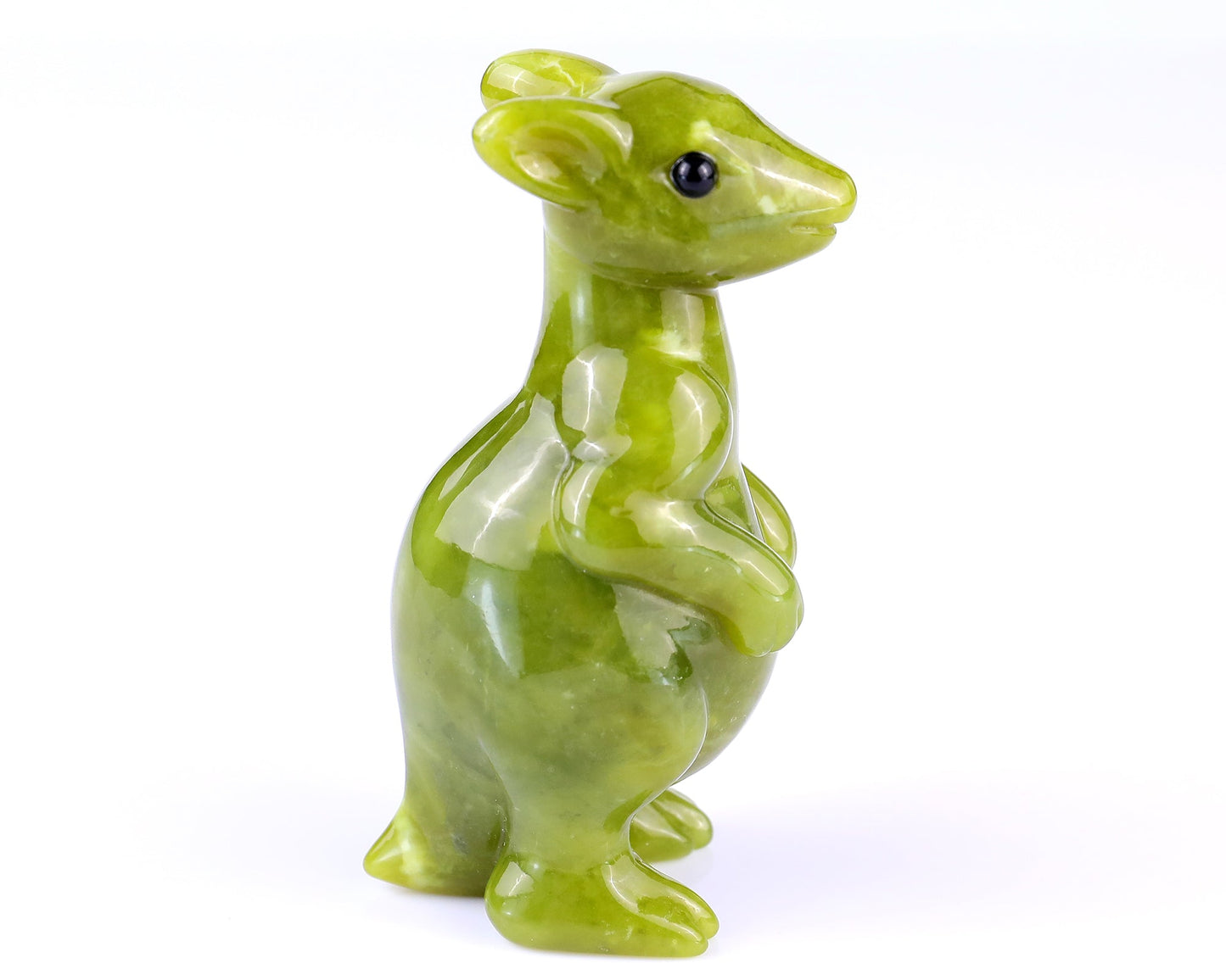 Nicedony 3.6" New Jade Hand Carved Crystal Kangaroo Sculpture - View 3