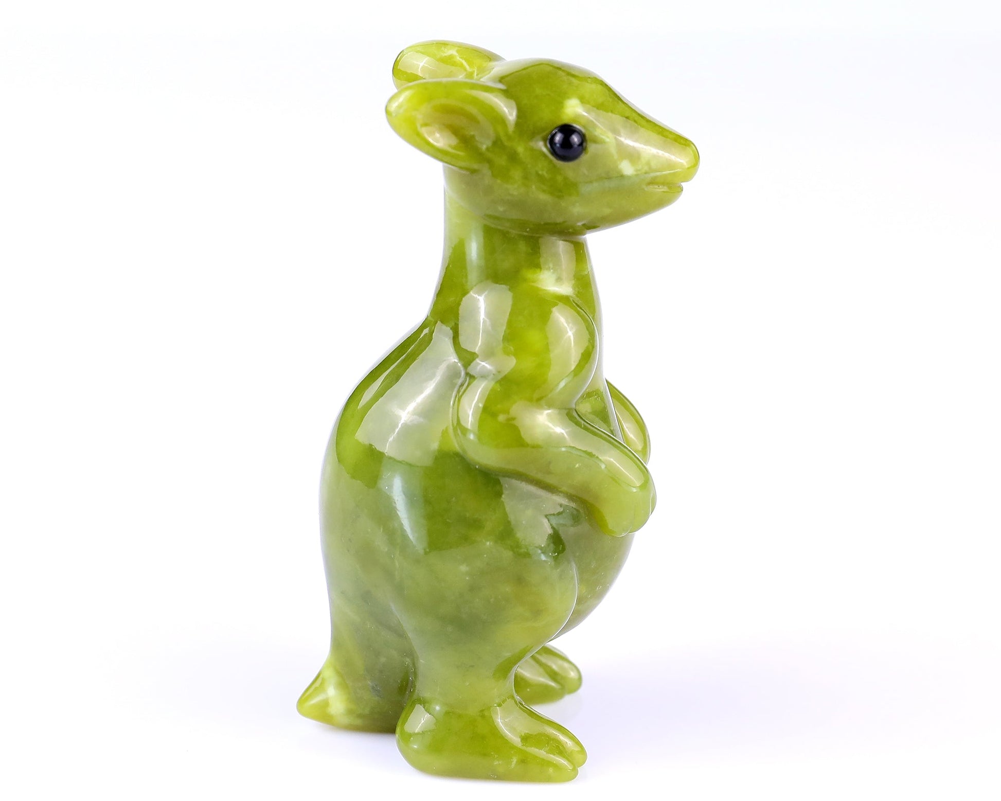 Nicedony 3.6" New Jade Hand Carved Crystal Kangaroo Sculpture - View 3
