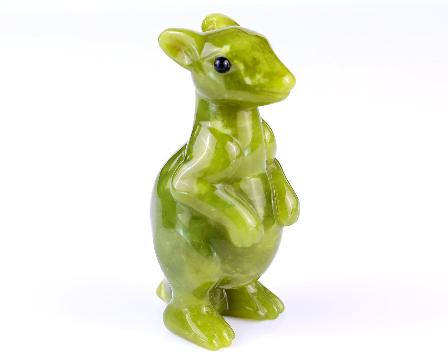 Nicedony 3.6" New Jade Hand Carved Crystal Kangaroo Sculpture