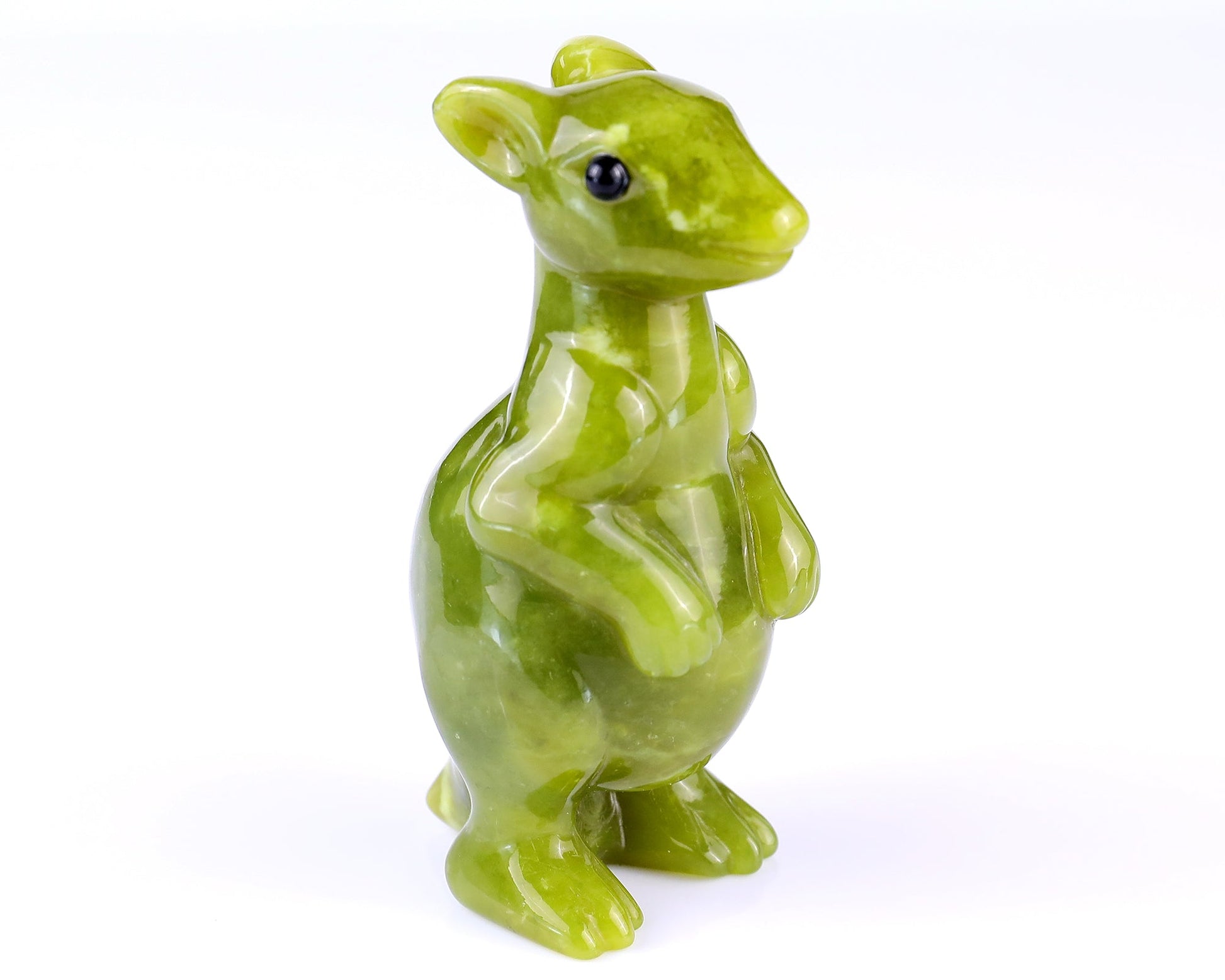 Nicedony 3.6" New Jade Hand Carved Crystal Kangaroo Sculpture