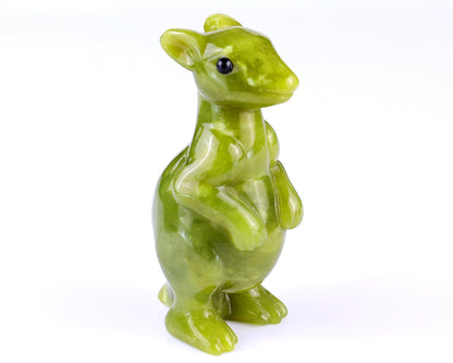 Nicedony 3.6" New Jade Hand Carved Crystal Kangaroo Sculpture