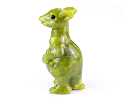 Nicedony 3.6" New Jade Hand Carved Crystal Kangaroo Sculpture - View 4