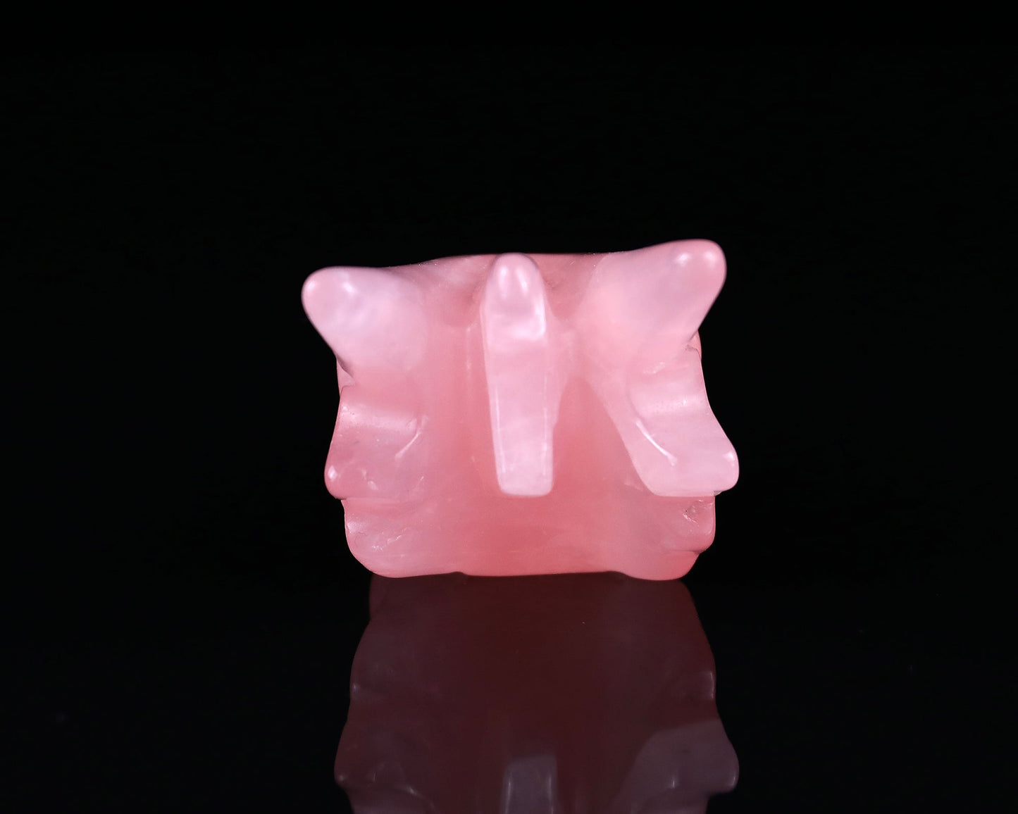 Nicedony 3.6" Rose Quartz Hand Carved Crystal Phoenix Skull Sculpture - View 5