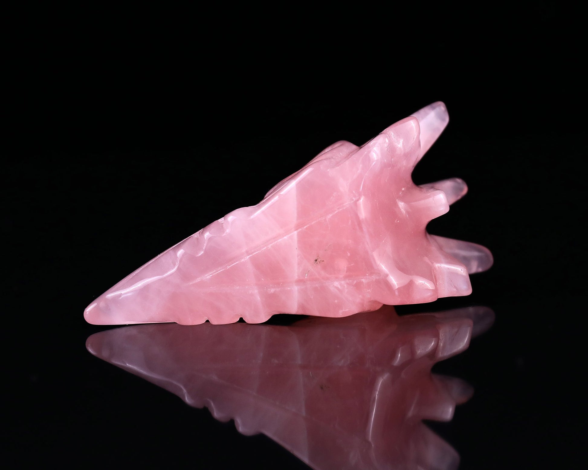 Nicedony 3.6" Rose Quartz Hand Carved Crystal Phoenix Skull Sculpture - View 6
