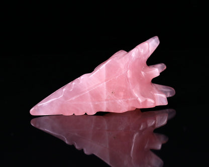 Nicedony 3.6" Rose Quartz Hand Carved Crystal Phoenix Skull Sculpture - View 6
