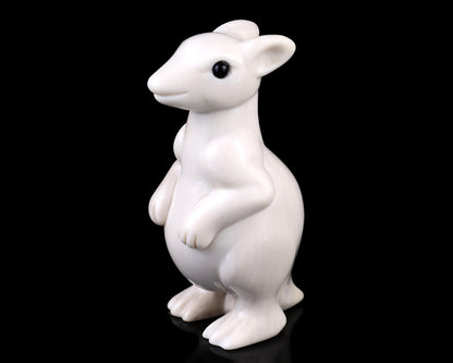 Nicedony 3.6" White Jade Hand Carved Crystal Kangaroo Sculpture - View 7