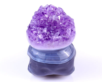Nicedony 3.7" Amethyst Druse Agate Hand Carved Crystal Raven Skull Sculpture - View 3