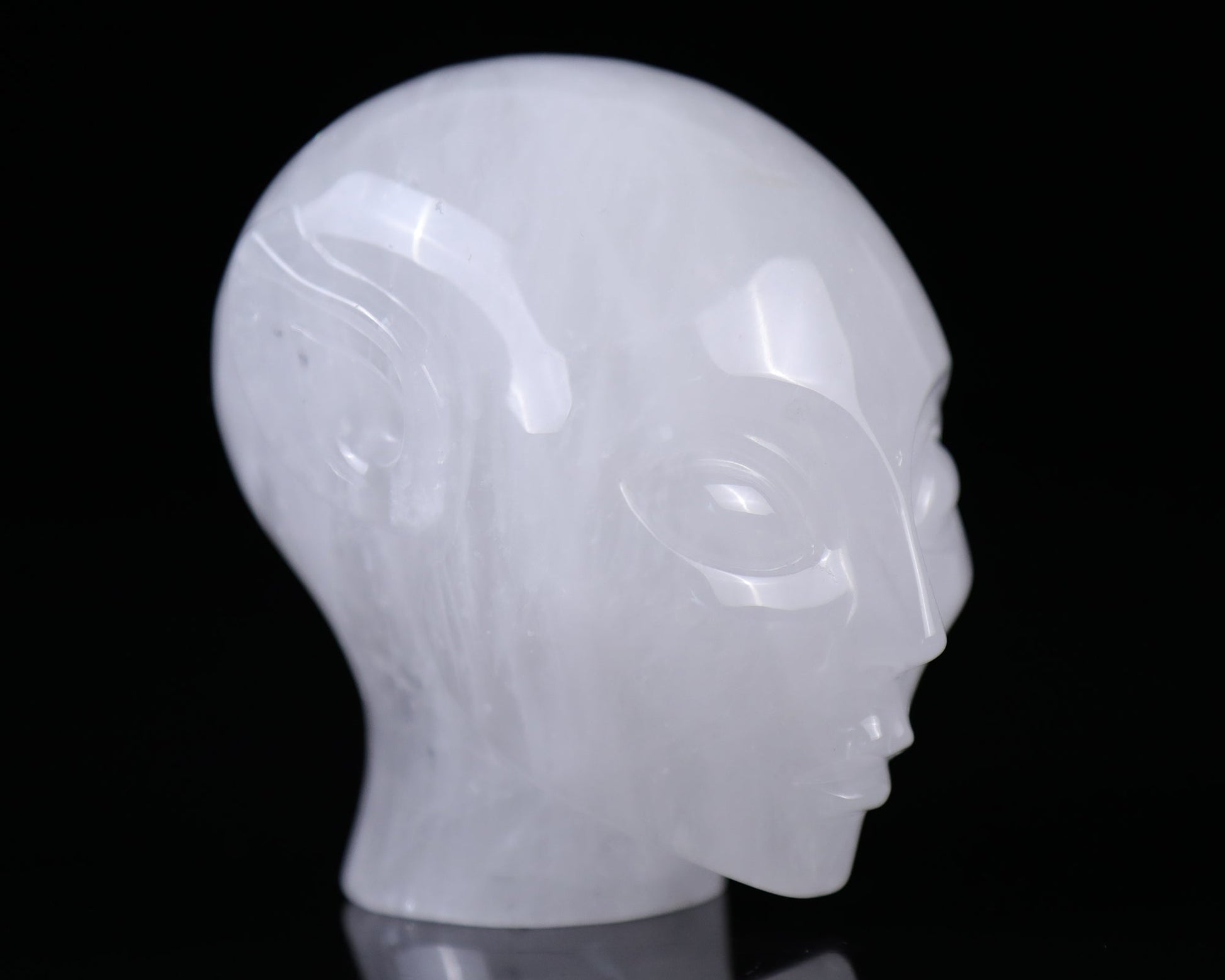 Nicedony 3.7" Angolan Quartz Hand Carved Crystal Elf Alien Sculpture - View 9