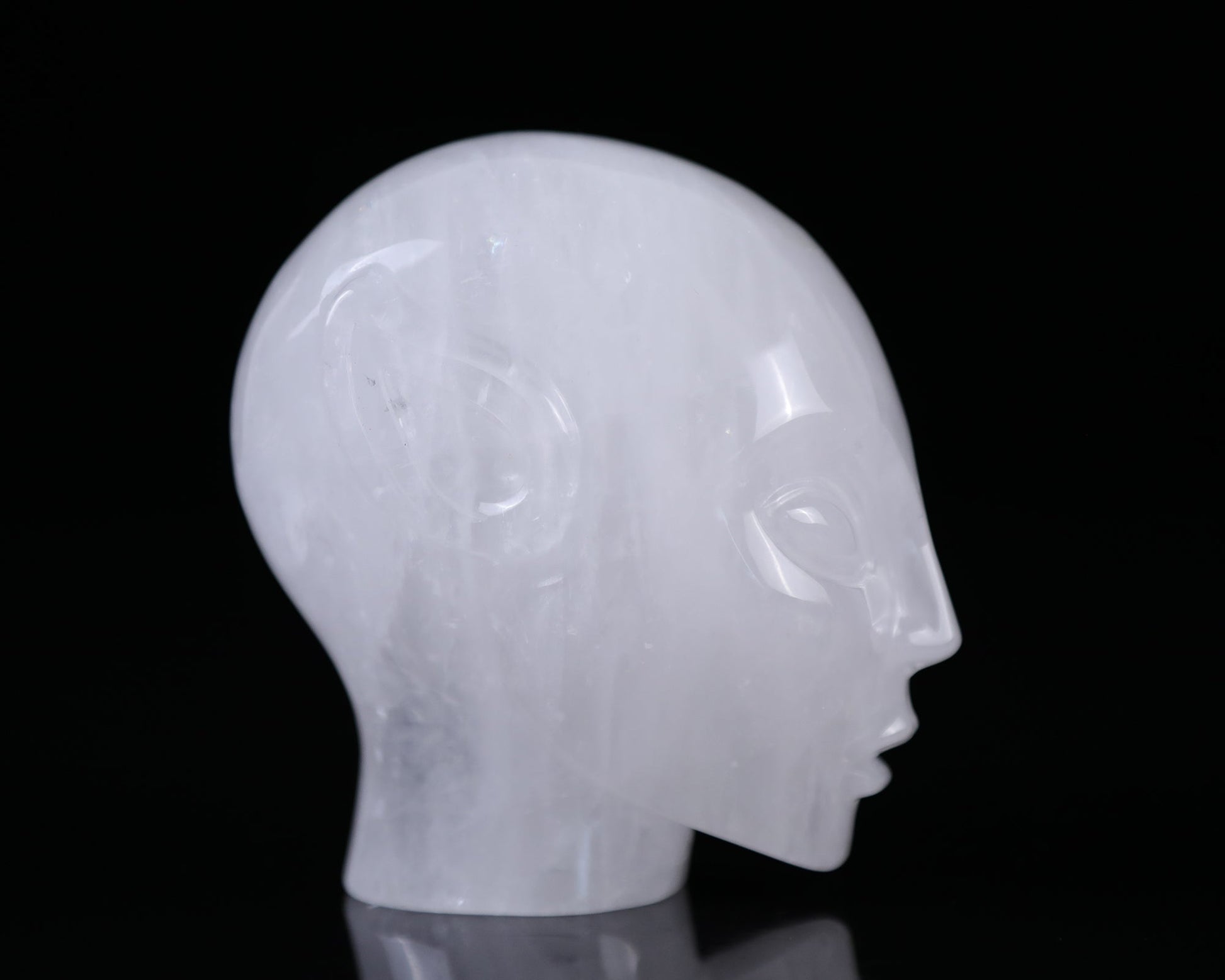 Nicedony 3.7" Angolan Quartz Hand Carved Crystal Elf Alien Sculpture - View 10