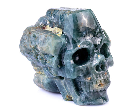 Nicedony 3.7" Blue Apatite Hand Carved Skull Sculpture