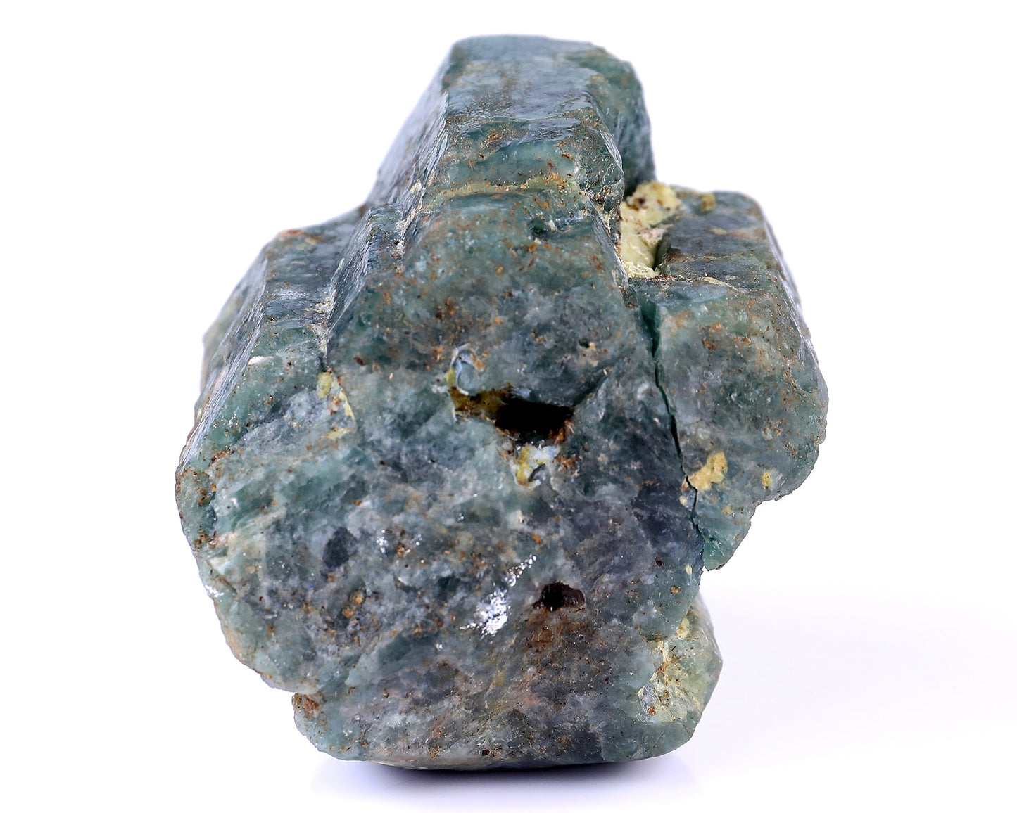 Nicedony 3.7" Blue Apatite Hand Carved Skull Sculpture - View 5