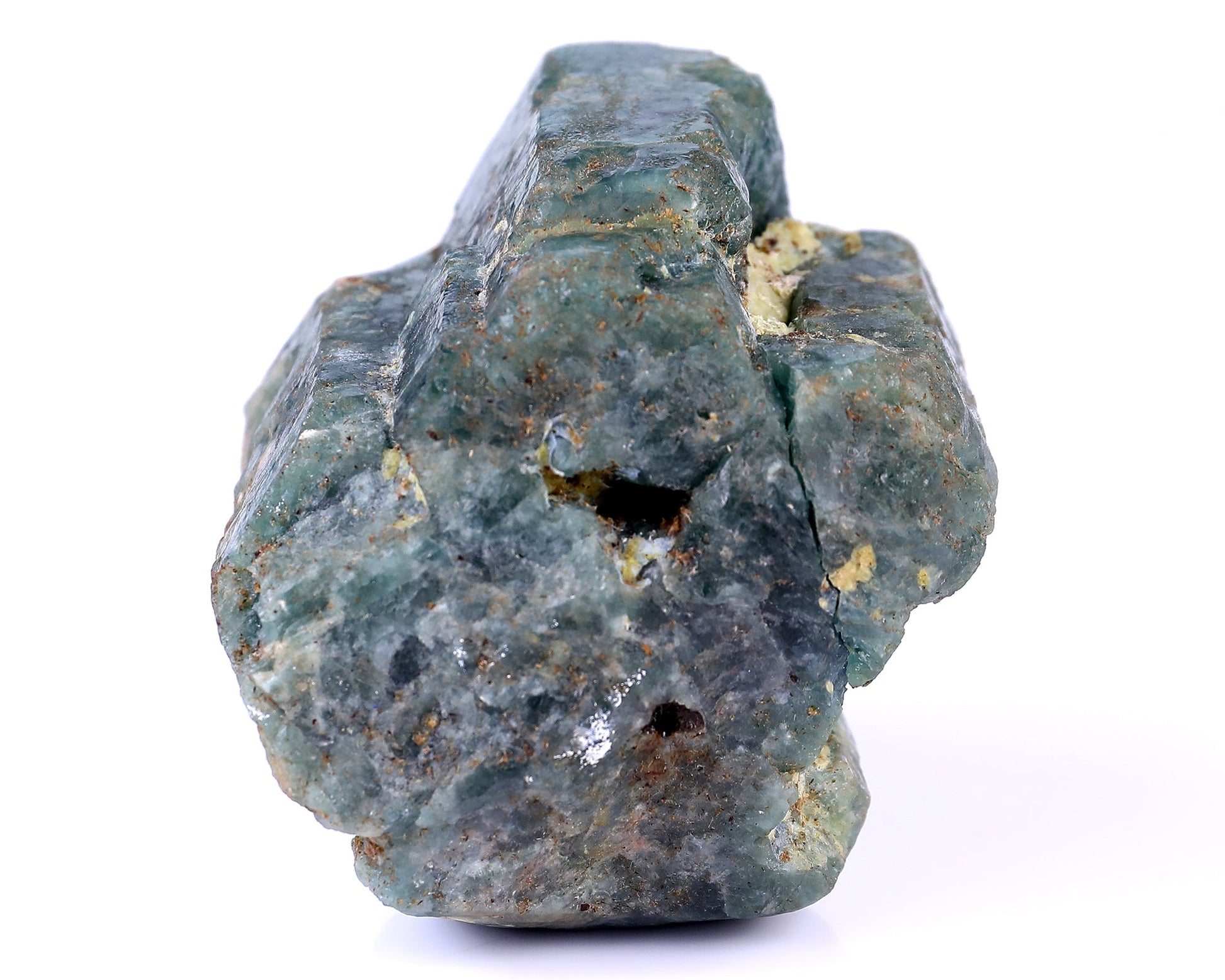 Nicedony 3.7" Blue Apatite Hand Carved Skull Sculpture - View 5