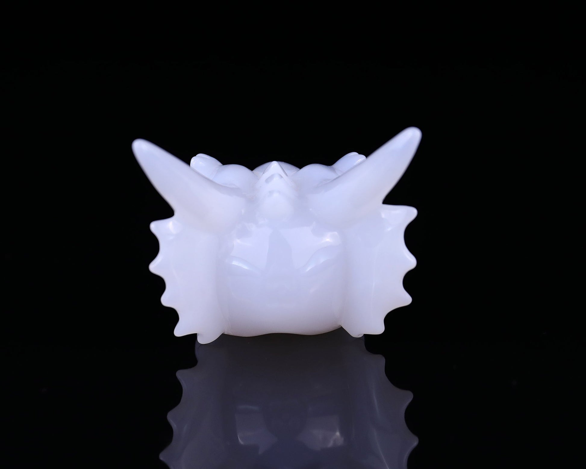 Nicedony 3.7" Blue Chalcedony Hand Carved Dragon Skull Sculpture - View 6