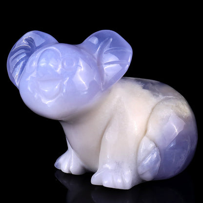 Nicedony 3.7" Blue Chalcedony Hand Carved Crystal Koala Sculpture - View 7