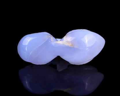 Nicedony 3.7" Blue Chalcedony Hand Carved Crystal Swans Sculpture - View 15
