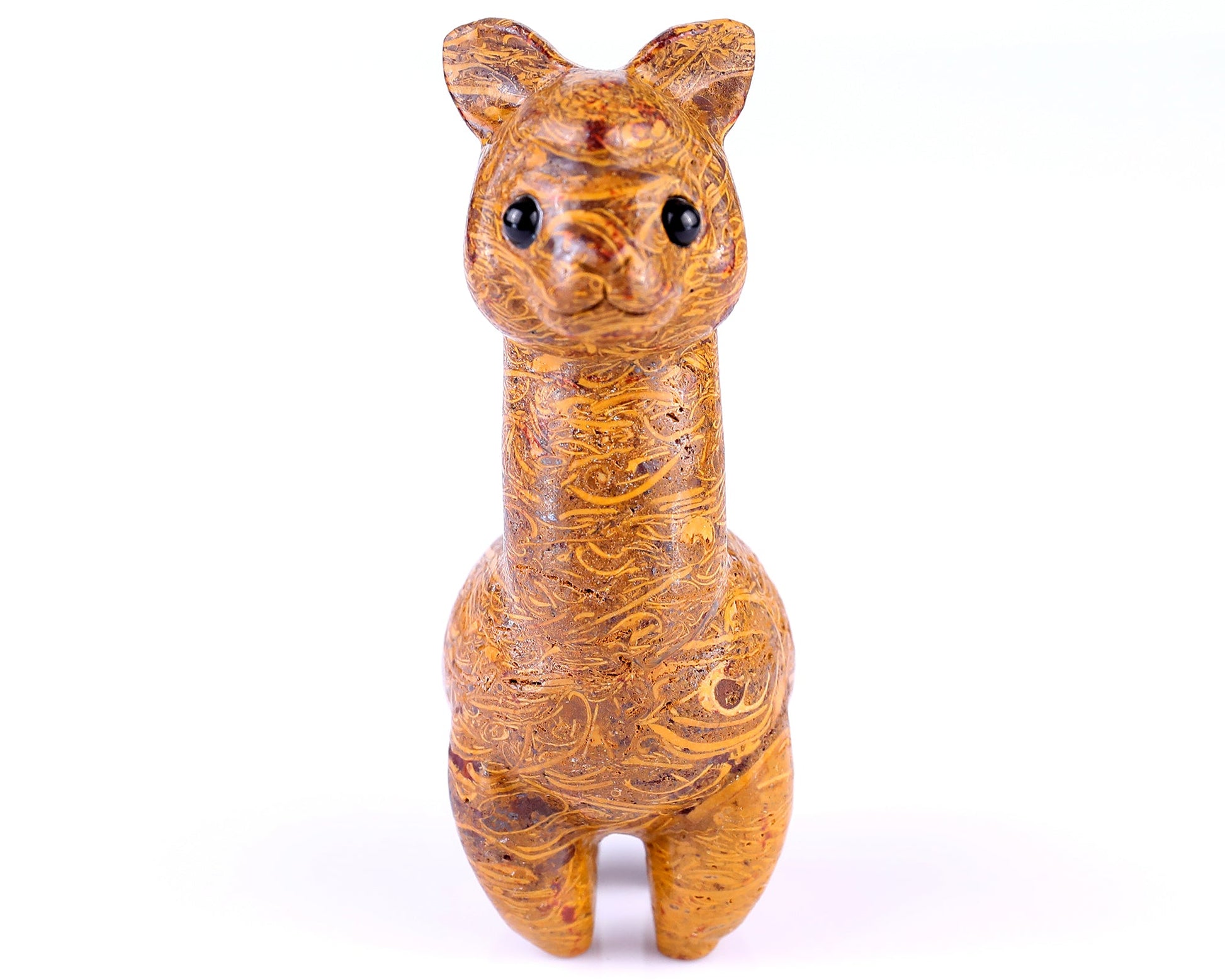 Nicedony 3.7" Elephant Skin Jasper Hand Carved Alpaca Sculpture - View 2