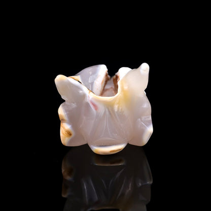 Nicedony 3.7" Geode Agate Hand Carved Crystal Dragon Skull Sculpture - View 5