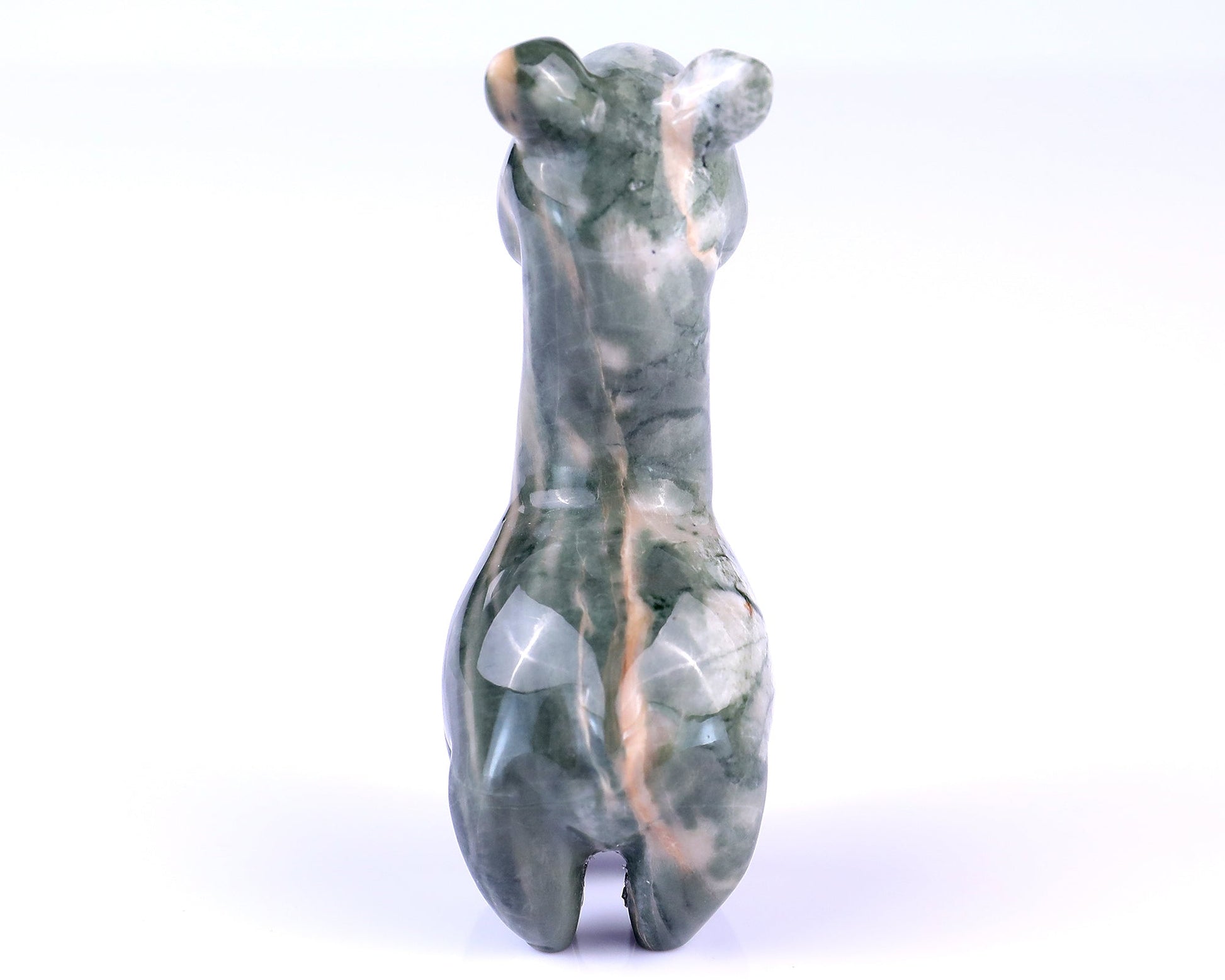 Nicedony 3.7" Jiulong Jade Hand Carved Crystal Alpaca Sculpture - View 5