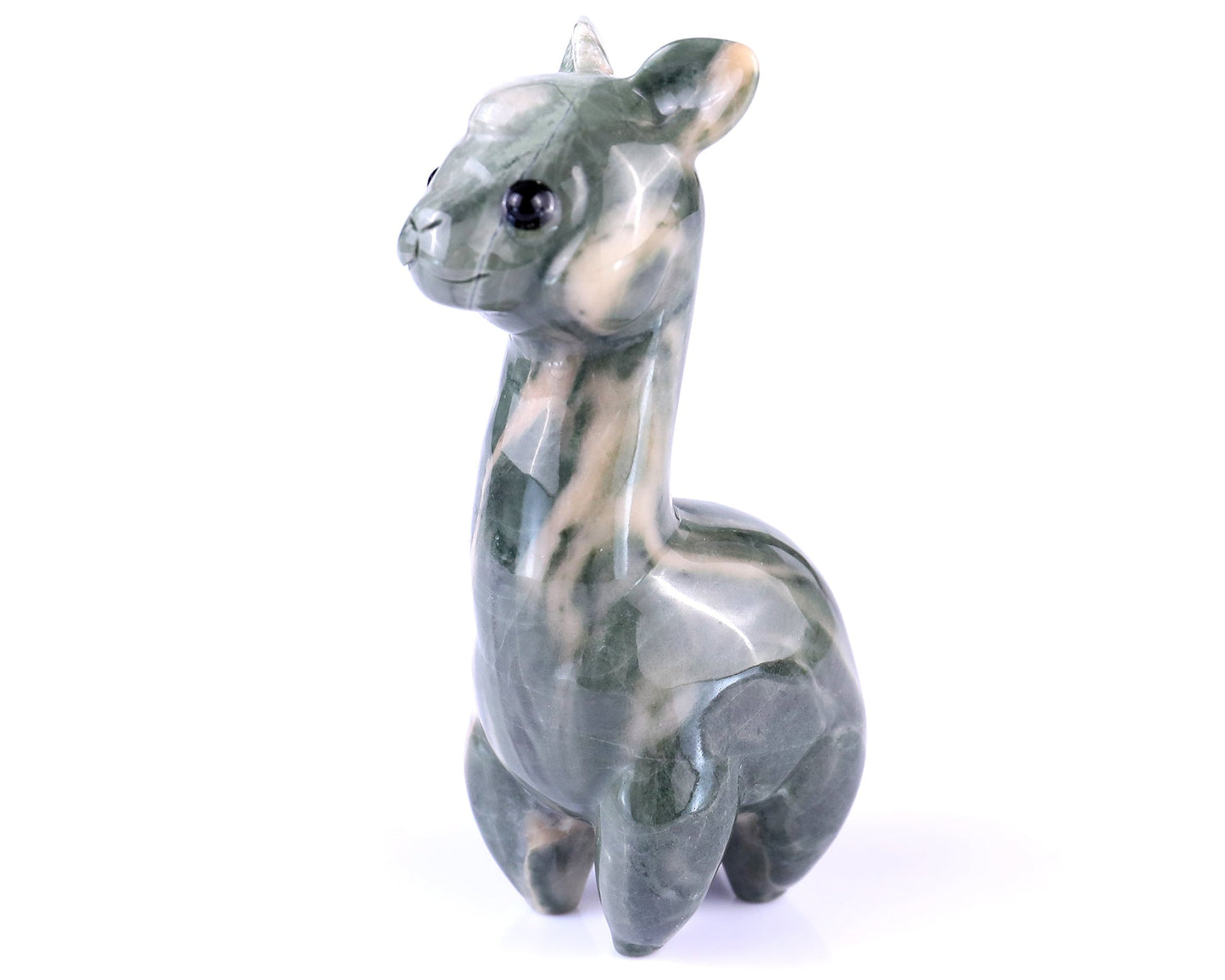 Nicedony 3.7" Jiulong Jade Hand Carved Crystal Alpaca Sculpture - View 7