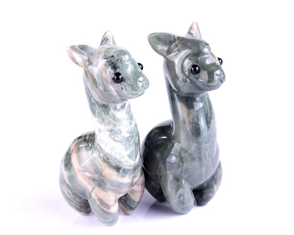 Nicedony 3.7" Jiulong Jade Hand Carved Crystal Alpaca Sculpture - View 15