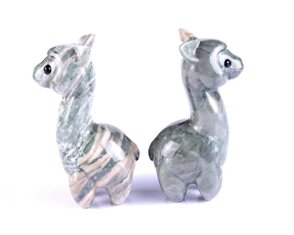 Nicedony 3.7" Jiulong Jade Hand Carved Crystal Alpaca Sculpture - View 12