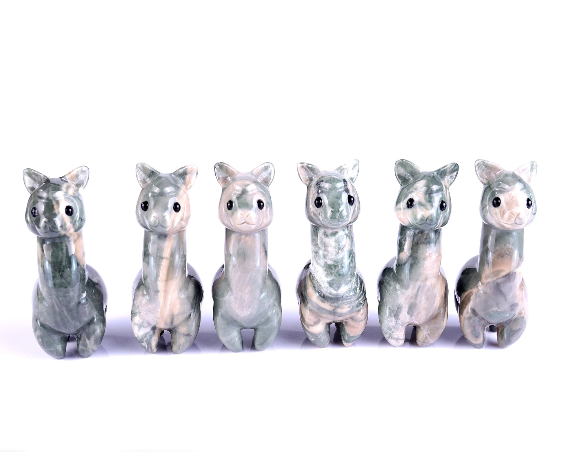 Nicedony 3.7" Jiulong Jade Hand Carved Crystal Alpaca Sculpture - View 9