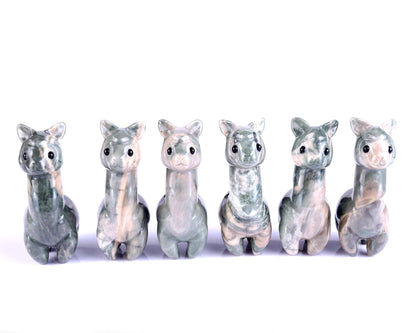 Nicedony 3.7" Jiulong Jade Hand Carved Crystal Alpaca Sculpture - View 9