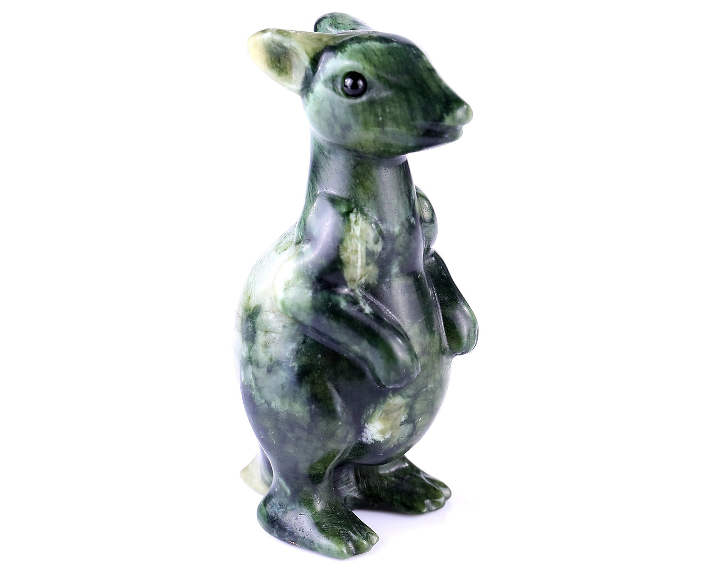 Nicedony 3.7" New Jade Hand Carved Crystal Kangaroo Sculpture