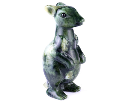 Nicedony 3.7" New Jade Hand Carved Crystal Kangaroo Sculpture