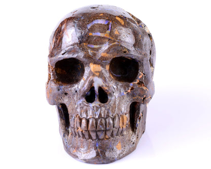 Nicedony 3.7" Opal Hand Carved Crystal Realistic Skull Sculpture - View 3