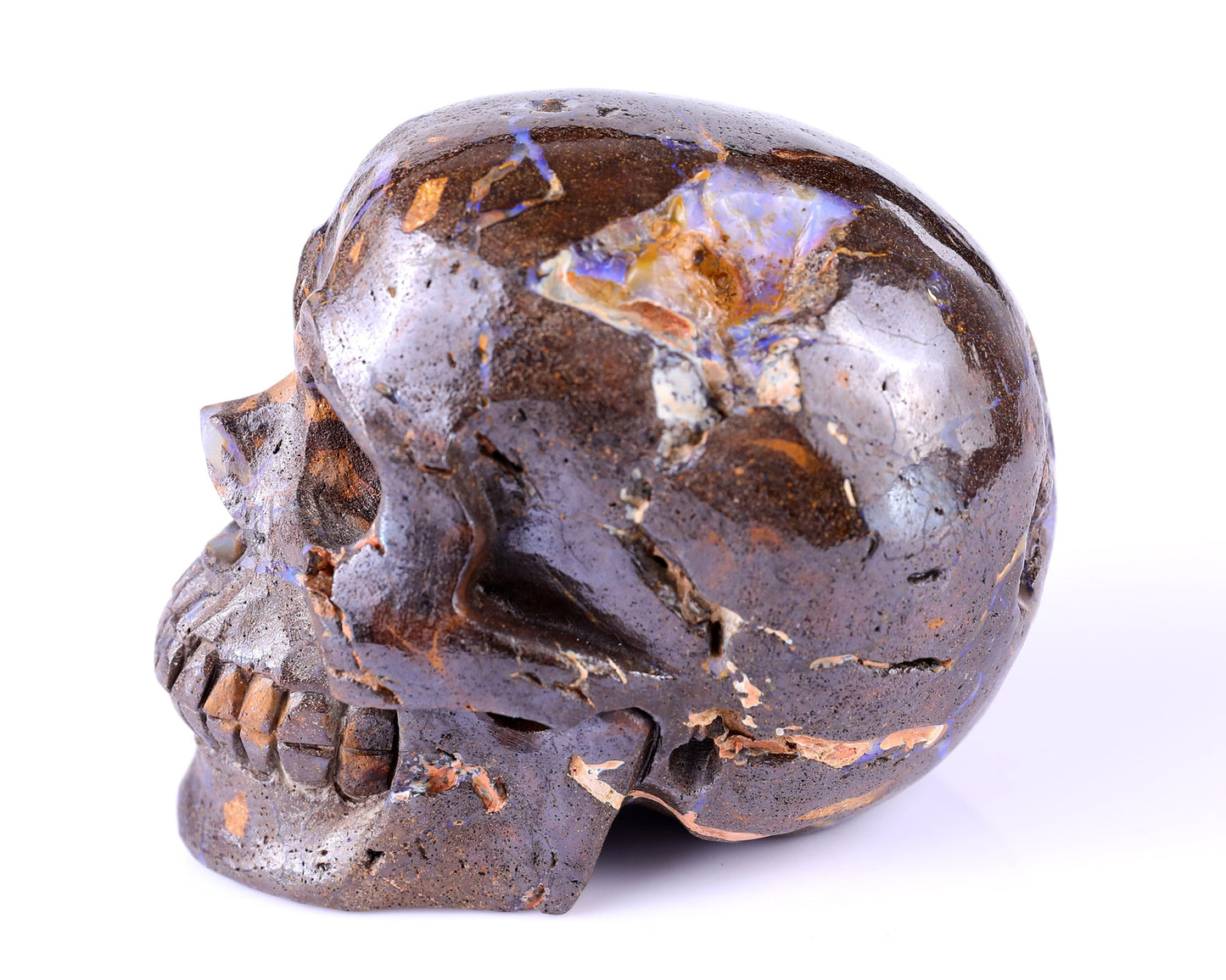 Nicedony 3.7" Opal Hand Carved Crystal Realistic Skull Sculpture - View 9