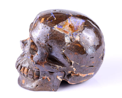Nicedony 3.7" Opal Hand Carved Crystal Realistic Skull Sculpture - View 9