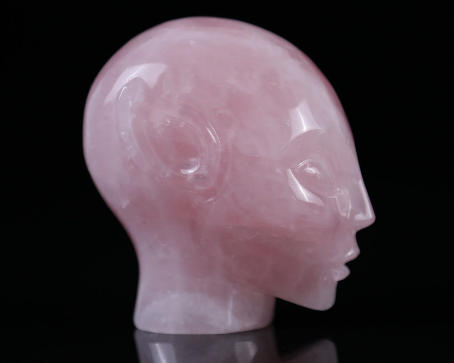 Nicedony 3.7" Rose Quartz Hand Carved Crystal Elf Alien Sculpture - View 10