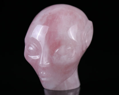 Nicedony 3.7" Rose Quartz Hand Carved Crystal Elf Alien Sculpture - View 4