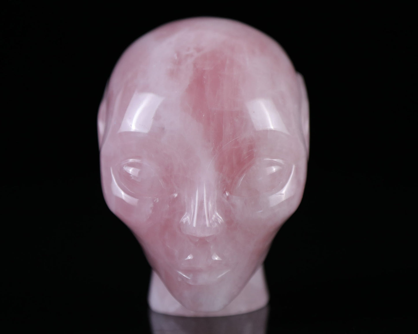 Nicedony 3.7" Rose Quartz Hand Carved Crystal Elf Alien Sculpture - View 9