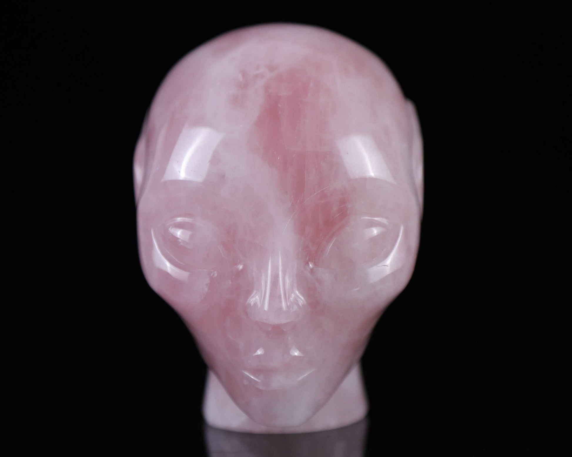Nicedony 3.7" Rose Quartz Hand Carved Crystal Elf Alien Sculpture - View 9