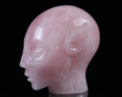 Nicedony 3.7" Rose Quartz Hand Carved Crystal Elf Alien Sculpture - View 5