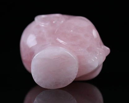 Nicedony 3.7" Rose Quartz Hand Carved Crystal Elf Alien Sculpture - View 6