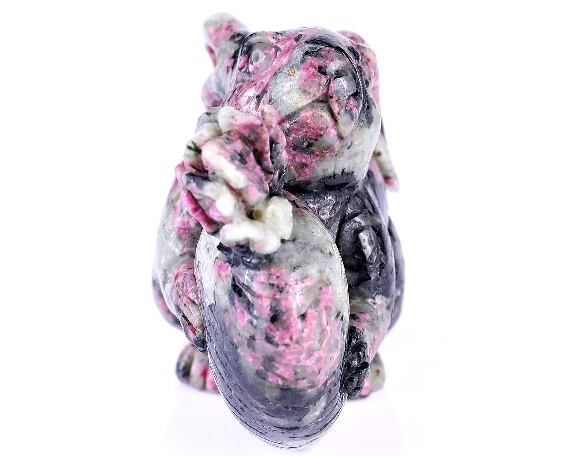 Nicedony 3.7" Rhodonite Hand Carved Crystal Rabbit Sculpture - View 2