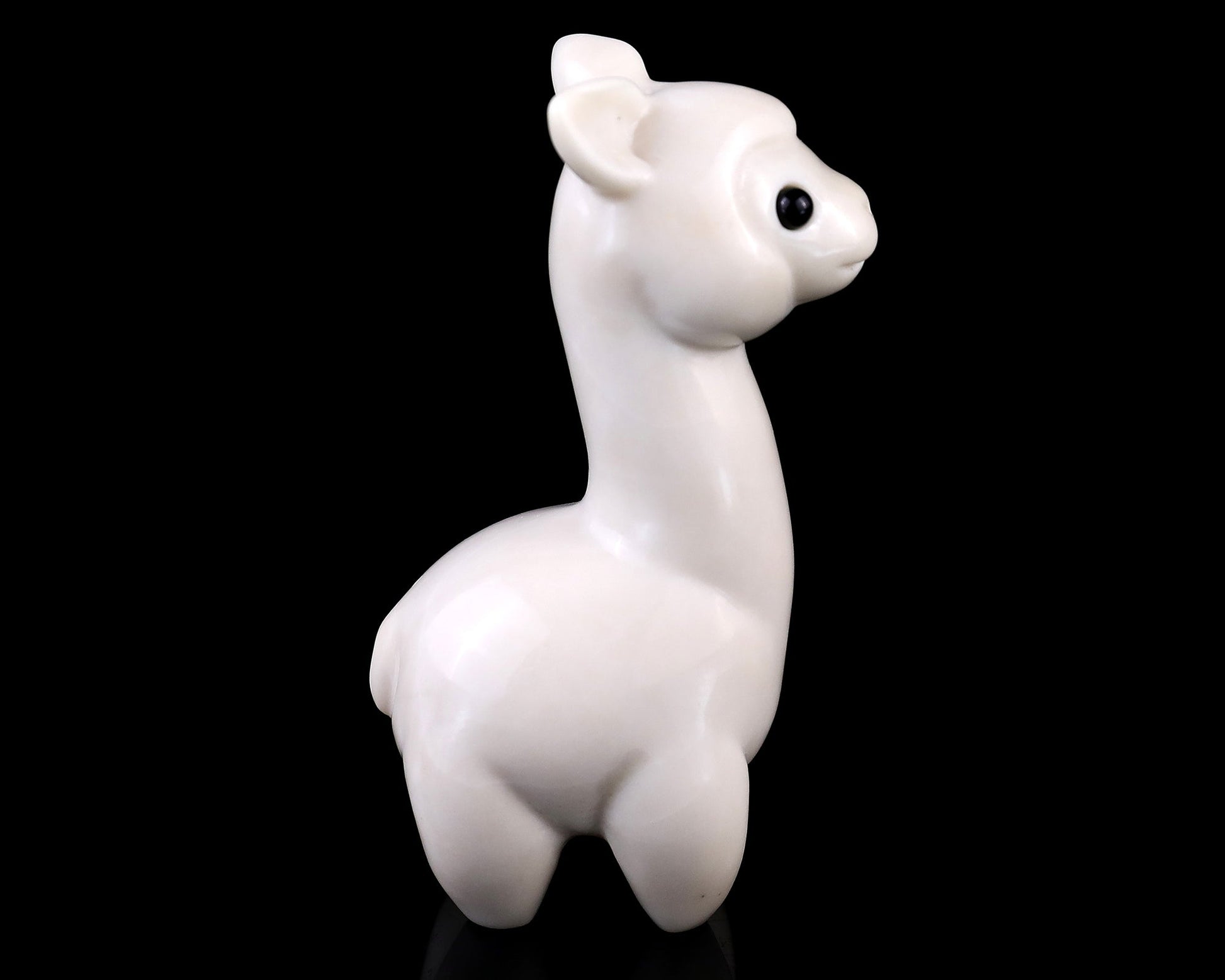 Nicedony 3.7" White Jade Hand Carved Crystal Alpaca Sculpture - View 3