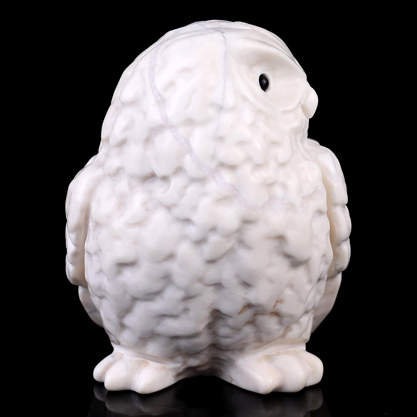 Nicedony 3.7" White Jade Hand Carved Crystal Owl Sculpture - View 5