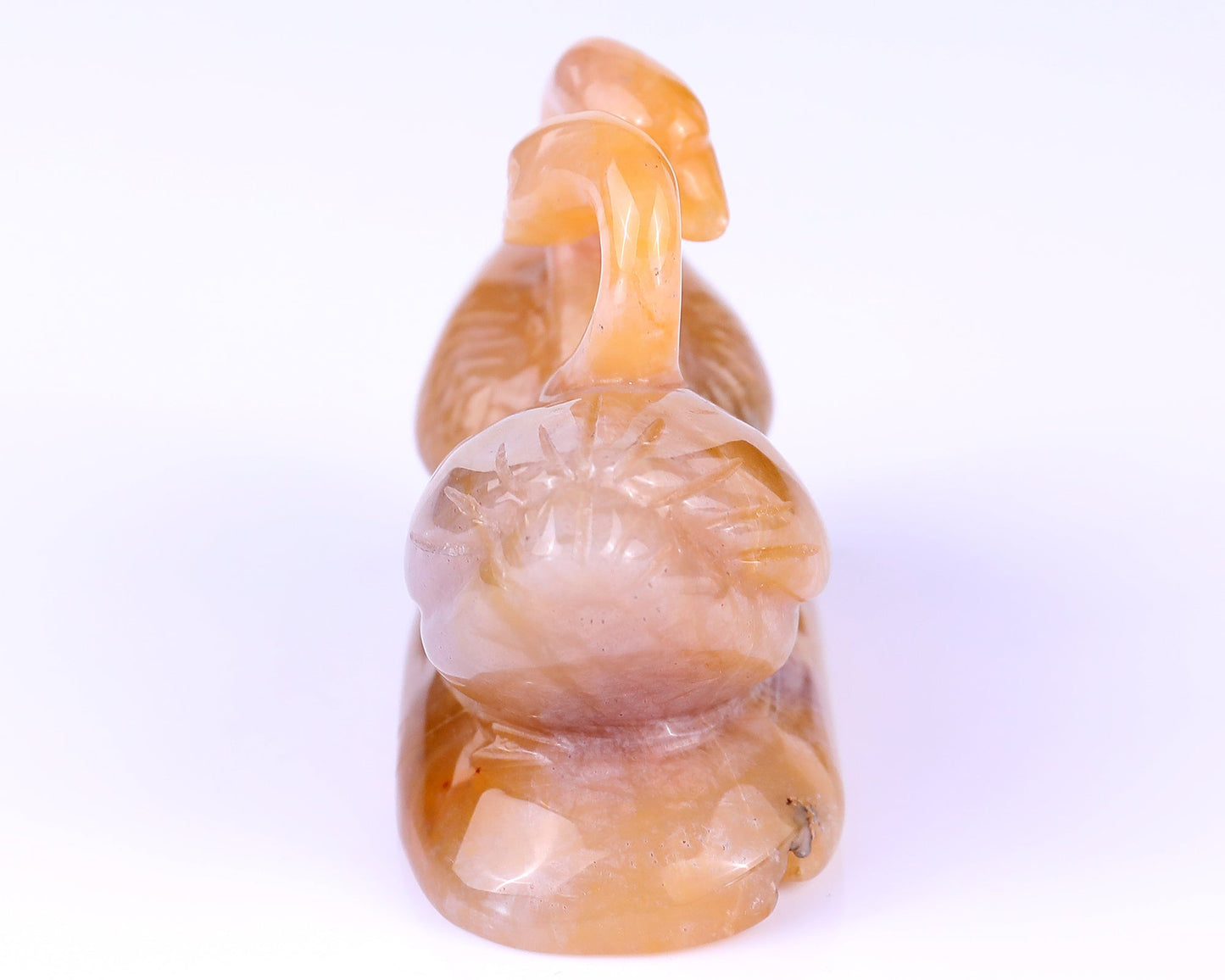 Nicedony 3.8" Chalcedony Hand Carved Crystal Swans Sculpture - View 5