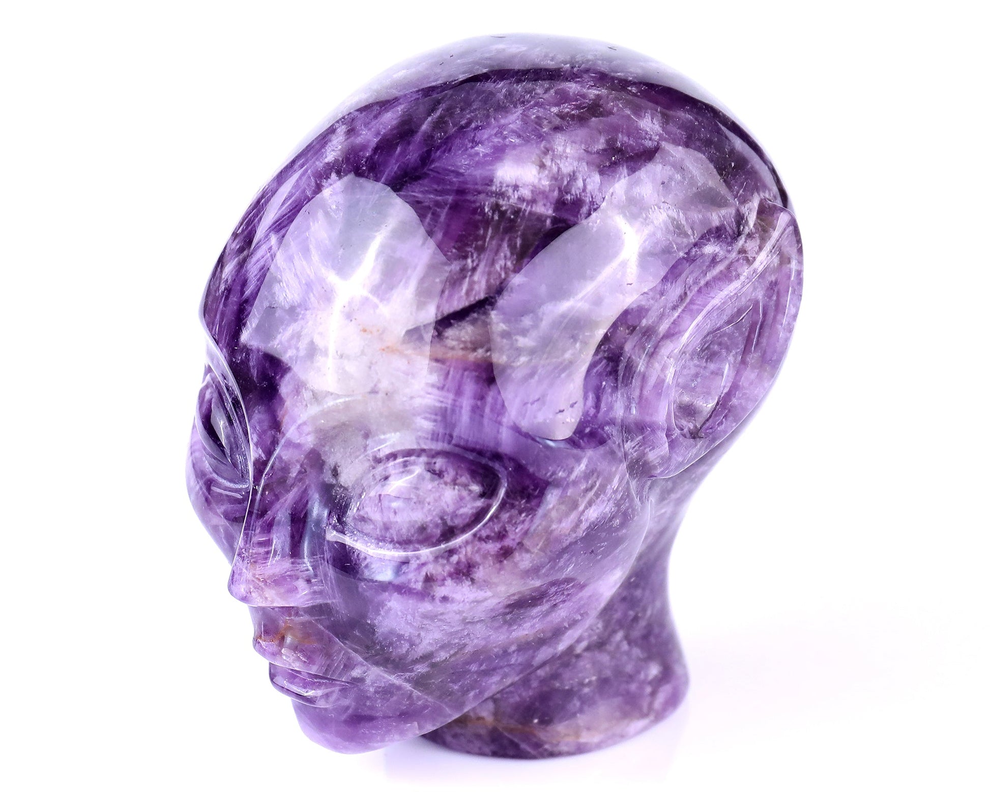 Nicedony 3.8" Dream Amethyst Hand Carved Crystal Elf Alien Sculpture - View 10