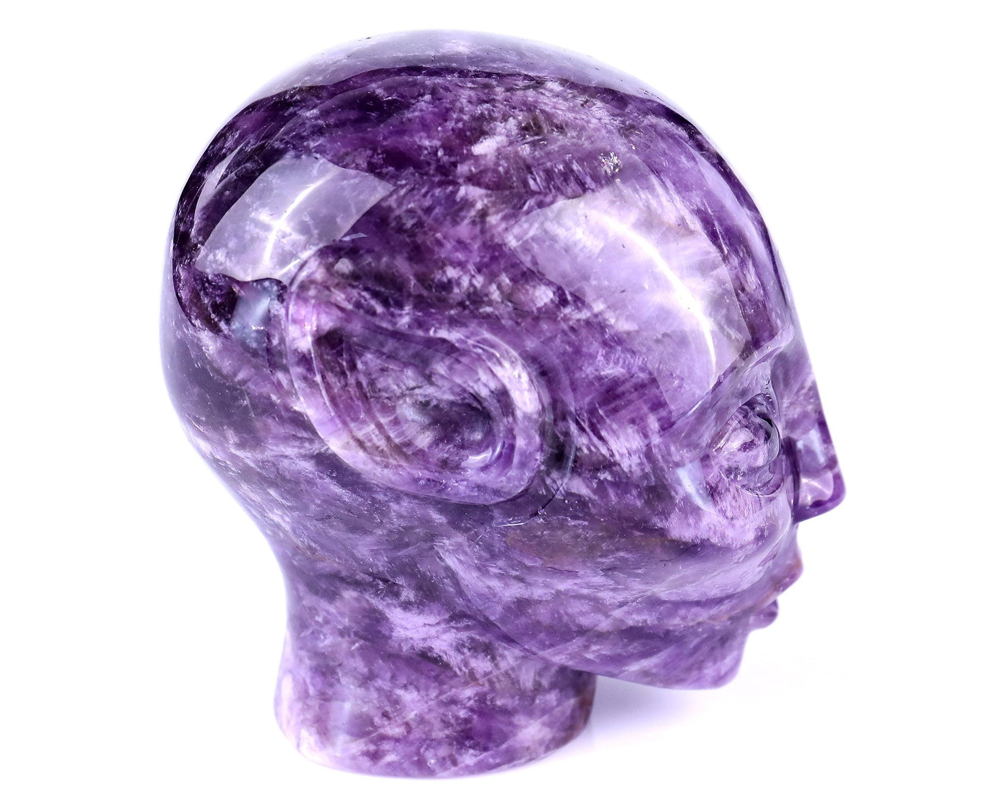 Nicedony 3.8" Dream Amethyst Hand Carved Crystal Elf Alien Sculpture - View 3