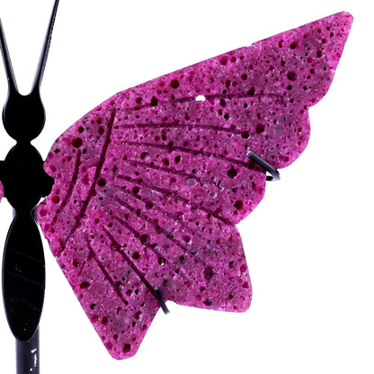 Nicedony 3.8" Hot Lava Stone Hand Carved Butterfly Wings Sculpture - View 2