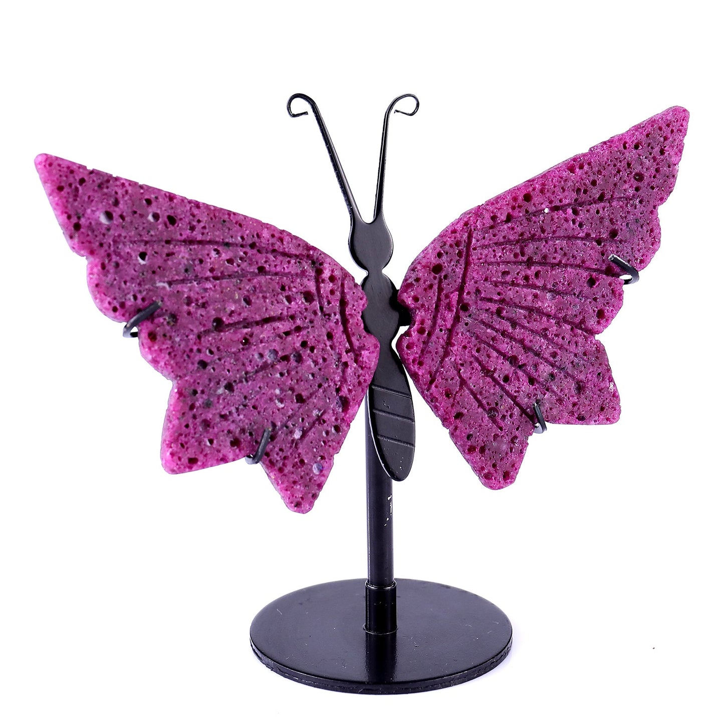 Nicedony 3.8" Hot Lava Stone Hand Carved Butterfly Wings Sculpture - View 4