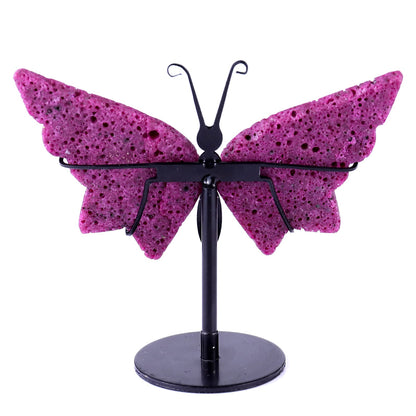 Nicedony 3.8" Hot Lava Stone Hand Carved Butterfly Wings Sculpture - View 6