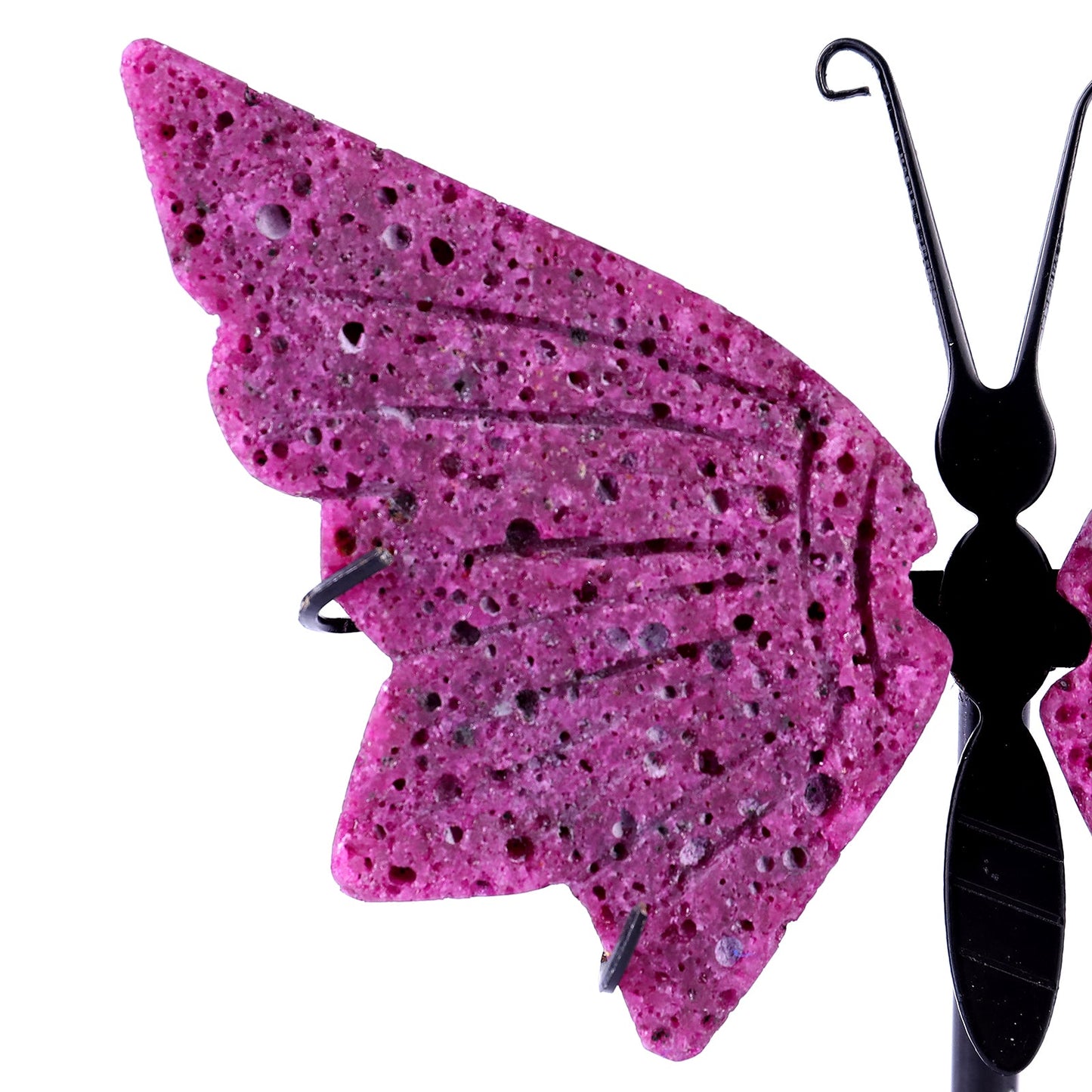 Nicedony 3.8" Hot Lava Stone Hand Carved Butterfly Wings Sculpture - View 3