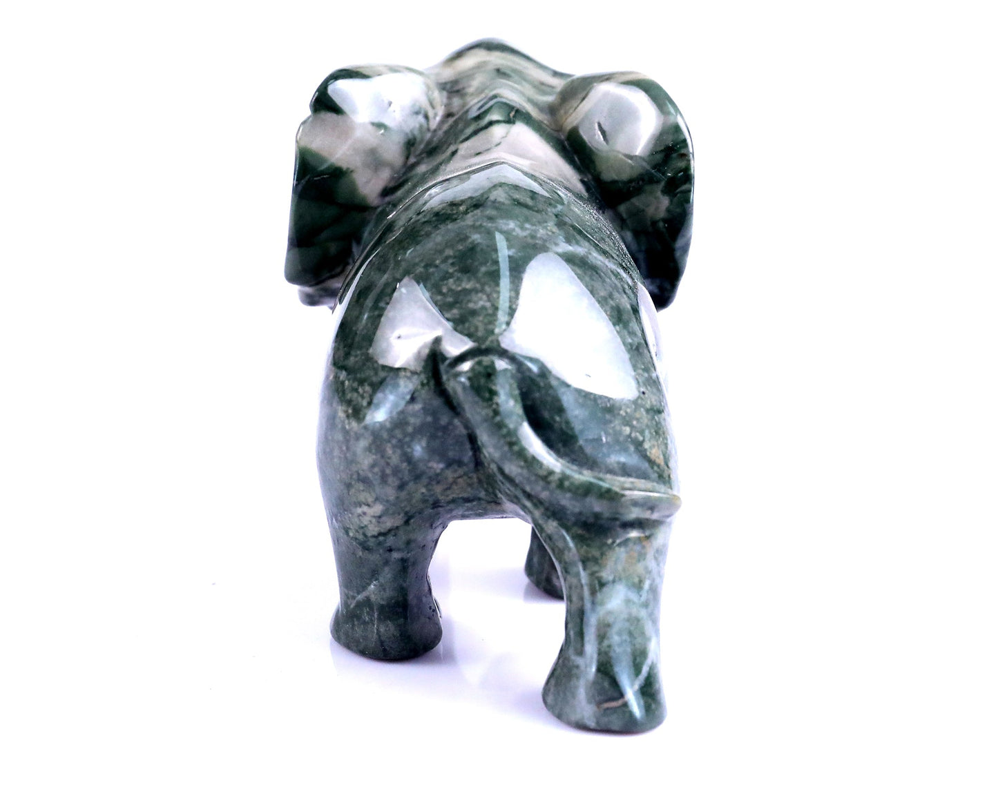 Nicedony 3.8" Jiulong Jade Hand Carved Crystal Elephant Sculpture - View 5