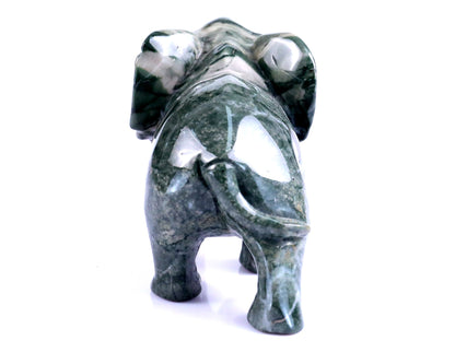 Nicedony 3.8" Jiulong Jade Hand Carved Crystal Elephant Sculpture - View 5